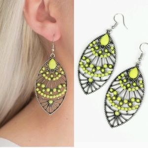 Paparazzi Eastern Extravagance - Green Earrings